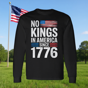No Kings In America Since 1776 T-shirt patriotique à manches longues pour hommes des États-Unis - Product Image 3