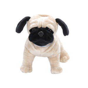 Juguete de Peluche de <span class=keywords><strong>Perro</strong></span> <span class=keywords><strong>Pug</strong></span> con Forma de Dibujos Animados Personalizado de Fábrica, Juguete de Peluche de <span class=keywords><strong>Cachorro</strong></span> Color Caqui, Juguete de Peluche de Tela Suave - Product Image 1