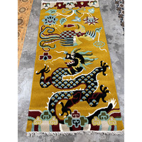 Tapis en laine tufté à la main Oushak, classique, avec envers en latex, à poils ras, durable, antidérapant, lavable, taille personnalisable, pour sol domestique, bleu et marron