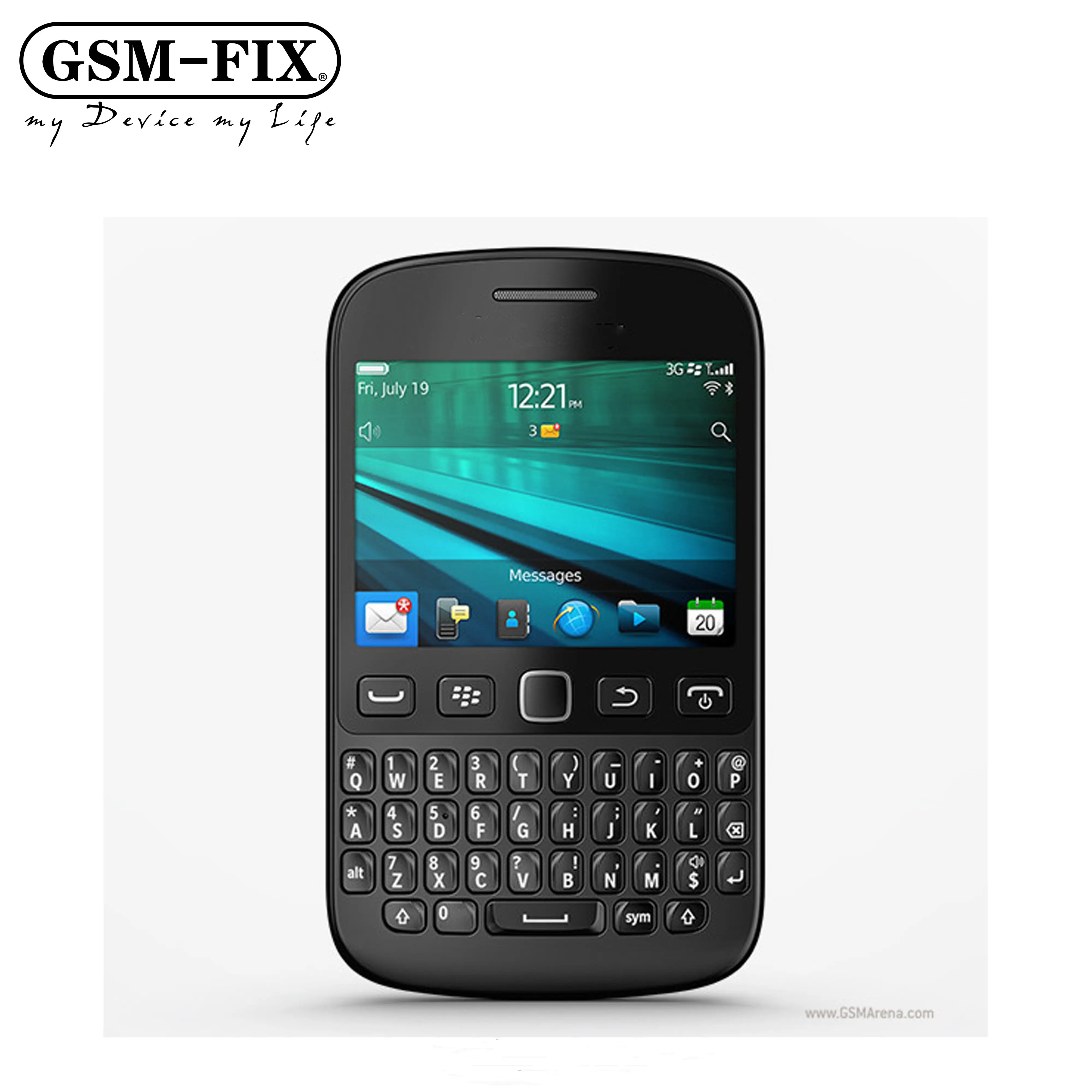 GSM-FIXオリジナルBlackBerry9720サモア3G携帯電話2.8インチタッチスクリーンQWERTYキーボード5MP GPSWiFi携帯電話