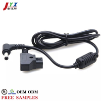 Câble d'alimentation DC renforcé JYX 20AWG à angle droit D-Tap vers 5.5x2.5mm avec isolation PVC pour rig de caméra de cinéma