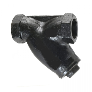 Filtro manual de ángulo en Y de hierro fundido para alta temperatura con extremos roscados BSP de acero inoxidable Clase 300 #   Tamaño 1 1/4 OEM - Product Image 1