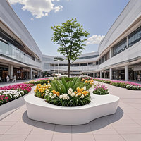 G035 - Macetas Artísticas de Fibra de Vidrio y Hormigón GRC para Árboles y Flores, Duraderas, para Exteriores, Sillas de Espera para Centros Comerciales, Hogares, Oficinas, Hospitales y Parques