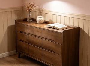 New Arrival Walnut Wood 9-Drawer Dresser <b>Chest</b> of Drawers for Bedroom <b>Storage</b> - Product Image 3