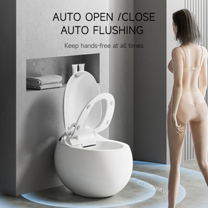 Advanced Egg Design Smart Toilet One-Piece Automatic P-Trap <strong>Commode</strong> Remote Control Heating Seat S-Trap Drainage <strong>Pattern</strong> Included - Product Image 4