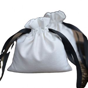 Custom Print logo Soft White Thin Cotton <b>Drawstring</b> Pouch Bag White Twill Shoe Bags Cotton <b>Drawstring</b> with logo - Product Image 1
