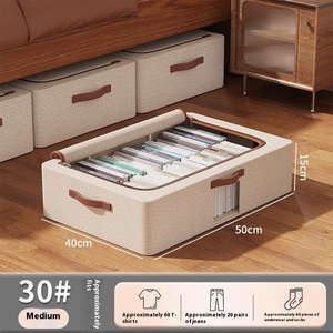 Boîte de <span class=keywords><strong>rangement</strong></span> sous lit en tissu, <span class=keywords><strong>plate</strong></span>, de type tiroir, pour vêtements, avec une bonne visibilité, pratique et peu encombrante - Product Image 6