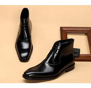 Botas de buena calidad para hombre, zapatos de cuero, botas de cuero genuino para hombre, botas Oxford formales con cordones para hombre - Product Image 4