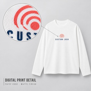 T-Shirt a Maniche Lunghe con Stampa Digitale Personalizzata, Oversize, 230G Cotone Pesante, Collo Tondo, Vendita all'Ingrosso dalla Cina - Product Image 2