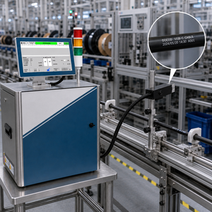 Imprimante jet d'encre DOCOD industrielle entièrement automatique LD-S1000 à caractères fins, machine d'impression de date CIJ pour codes GS1, QR et codes-barres - Product Image 1