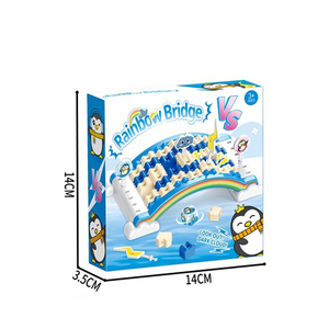 Jeu de société pour enfants, <span class=keywords><strong>animaux</strong></span> de dessin animé, pont arc-en-ciel, jeu de dés, empilage, équilibre, course, jouet avec 4 figurines, jeu de table familial, OEM - Product Image 4
