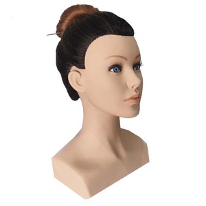Testa da allenamento 100% <span class=keywords><strong>capelli</strong></span> umani con spalle per tintura e colorazione, manichino realistico per pratica, <span class=keywords><strong>capelli</strong></span> lisci per intrecciare - Product Image 5