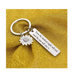 Anche la notte più scura finisce e il sole Rise girasole portachiavi portachiavi motivazionale portachiavi regalo per i <span class=keywords><strong>migliori</strong></span> amici - Product Image 6