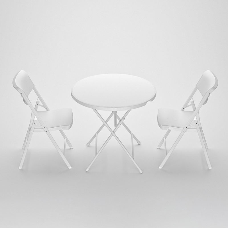 A-80cm table et 2 chaises