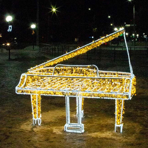 2025 nouveau Design extérieur Motif lumières <span class=keywords><strong>géant</strong></span> Instrument de musique violon Piano <span class=keywords><strong>jardin</strong></span> cour décoration 3D Motif lumière noël décoratif - Product Image 3