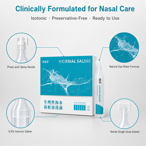 Solution <span class=keywords><strong>de</strong></span> lavage nasal au sel normal pour enfants et adultes, soulage la congestion nasale, la sécheresse et les allergies - Product Image 4