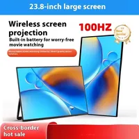Écran portable sans fil IPS de 23,8 pouces avec rétroéclairage LED, moniteur de projection Full HD 100 Hz, haut-parleur intégré USB pour mobile