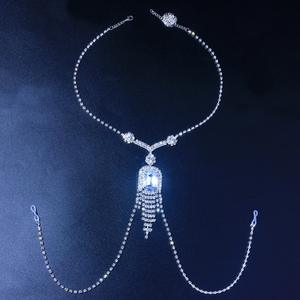 Capezzolo Sexy Della Catena Del Corpo Dei Monili Della Catena <span class=keywords><strong>per</strong></span> Le Donne Grande Collana di Cristallo Della Nappa Reggiseno Petto Catena Dei Monili Del Corpo (KW062) - Product Image 4