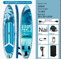 Planche de paddle gonflable tout-terrain stable avec multiples motifs, kit complet, siège de kayak, double pagaie, pompe électrique portable