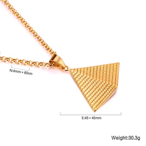Collar con Colgante de Pirámide Egipcia Chapado en Oro, Joyería Unisex de Moda - Product Image 2