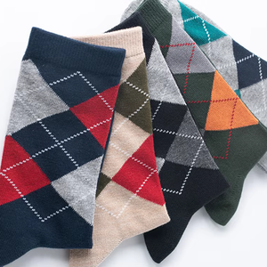 Calzini estivi a metà polpaccio <span class=keywords><strong>da</strong></span> <span class=keywords><strong>uomo</strong></span> d'affari senza cuciture in puro cotone nero completo sciarpe lunghe - Product Image 3