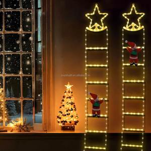 Nouvelles décorations de Noël à LED imperméables en plastique pour jardin extérieur, motif Père Noël et étoiles, très vendues - Product Image 1