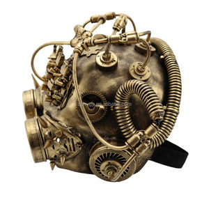 Hochwertige Steampunk Cyberpunk Style Voll gesichts roboter Gasmaske Spike für Halloween mit Brillen partys Horror Theme Kostüme - Product Image 6
