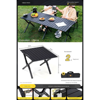 Ensemble complet de pique-nique de camping en plein air-Table pliable en alliage d'aluminium avec chaises pour pique-nique et vente en plein air