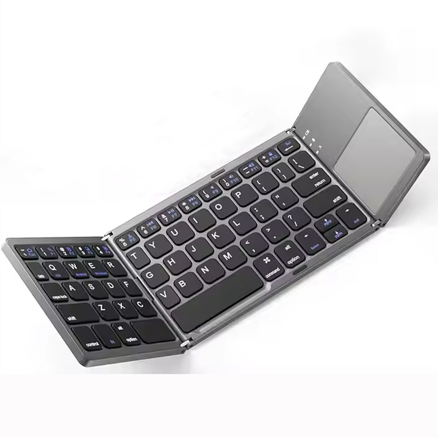 New Upgrade B033 CE FCC RoHs 63 Keys Scissor USB Folding Keyboard with Touchpad Portable Wireless for Tablet