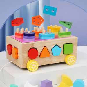 Casse-tête en bois multifonctionnel 6-en-1 Jouet éducatif pour enfants Éducation précoce Jeux sensoriels Carotte Tirer les insectes Jouets éducatifs - Product Image 6
