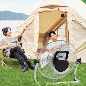 AC/DC式金属グリル12インチ3ピース充電式家庭用ソーラーファン、バッテリーファン付き - Product Image 3