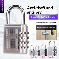 Cadenas à combinaison à 4 chiffres en alliage de zinc pour salle de sport, entrepôt, porte, antivol, extérieur, grande armoire