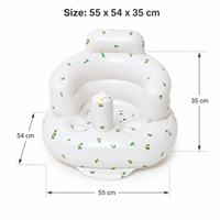 Siège de sol gonflable pour bébé avec pompe à air intégrée, design moderne, motif olive, grand canapé-lit pour bébé pour salon, chambre et extérieur