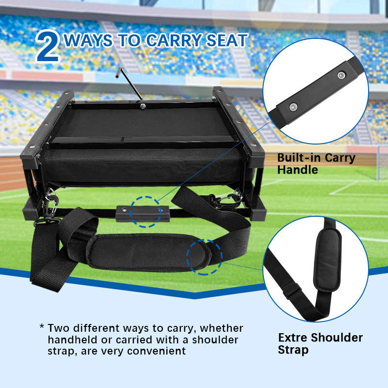 600D Oxford Cloth Double Heated Portable Foldable Comfortable Camping Chair Stadium Chair with Storage Function Customizable
