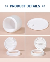Pot à crème à couvercle rabattable en gros 50g 100g 120g 150g avec cuillère, contenant givré en PP pour sel de bain et gommage corporel