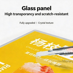 Boîte lumineuse et panneau LED ultra-mince 10 mm en verre trempé avec fente latérale, remplacement de support mural pour affichage de menus de restauration rapide - Product Image 3