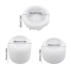 Candle Jar Resin Mold with Poppy Flower Lid <b>Silicone</b> Concrete Candle Jar Molds for Jewelry Storage Box Home Decor - Product Image 3