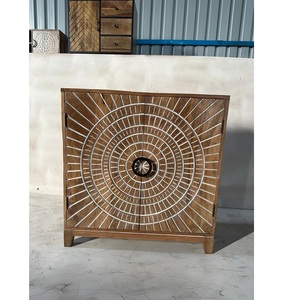 Gabinete de alta calidad 2 puertas Pastoral Vintage Farmhouse Almacenamiento de madera maciza Decoración para el hogar Aparadores pintados Gabinetes laterales de buffet - Product Image 1