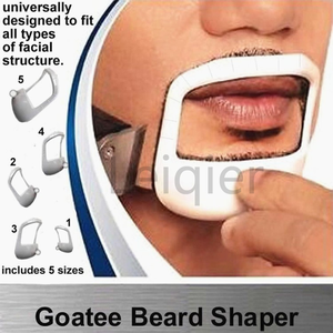 Logo personnalisé <span class=keywords><strong>Barbe</strong></span> Toilettage Set Visage Outil de coiffure avec modèles transparents pour Barbiche et Moustache Guide de coupe - Product Image 2
