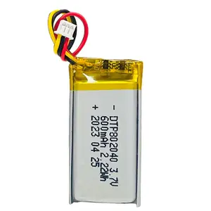 Литий-ионная аккумуляторная батарея, 802040 3,7 В 600 мАч