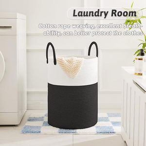 <span class=keywords><strong>Prix</strong></span> de gros 60L couvertures jouets vêtements panier de rangement tissé coton <span class=keywords><strong>corde</strong></span> paniers à <span class=keywords><strong>linge</strong></span> pour salon avec poignées - Product Image 2