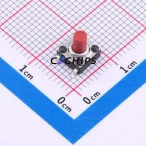 TS-1033S-A7B3-C3D2-R Tactile Switch SMD,6x6mm Switch Single Pole Single Throw Round Button 2.5N Vertical Mount - Product Image 1
