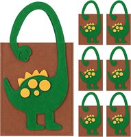 6 Pcs Tas Hadiah Dinosaurus untuk Pesta, Tas Goodie Dinosaurus dari Kain Felt, Tas Jinjing Ulang Tahun Bertema Hutan yang Dapat Digunakan Kembali untuk TK dan PAUD