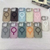 Coque de téléphone portable magnétique de couverture arrière transparente en PC électrolytique de luxe pour iPhone 13 14 15 16 Pro Max avec protection de Film d'objectif