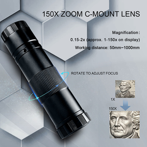 Microscopio Monoculare YIZHAN con <span class=keywords><strong>Zoom</strong></span> 150X, Fotocamera 4K 48MP, Uscita Type-C, Lampada LED ad Anello, per Ispezione Industriale, Archiviazione su Scheda TF - Product Image 5