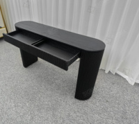 Sigma Meubles d'intérieur de luxe haut de gamme Table console en bois noir avec 2 tiroirs