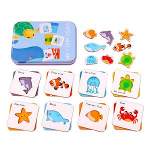 Juguetes Educativos Creativos para Preescolar 2025, Tarjetas con Imágenes de Animales Salvajes, Rompecabezas de Asociación Cognitiva - Product Image 3