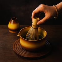 Ensemble de thé matcha 7 pièces, bol à matcha, fouet à thé, fouet en bambou sur support, ensemble OEM avec boîte cadeau