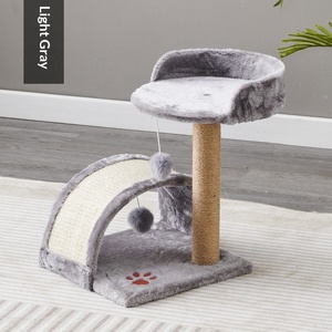 Structure d'escalade pour chat moderne en peluche, personnalisée en usine, avec plateforme de saut intégrée, colonne à griffer et design de nid en sisal - Product Image 3