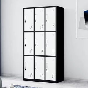 Armoires <span class=keywords><strong>de</strong></span> rangement en acier à 9 portes, résistantes à l'humidité, avec <span class=keywords><strong>barre</strong></span> <span class=keywords><strong>de</strong></span> suspension pré-assemblée, pour écoles, bureaux, gymnases et exercices, vente en gros - Product Image 2